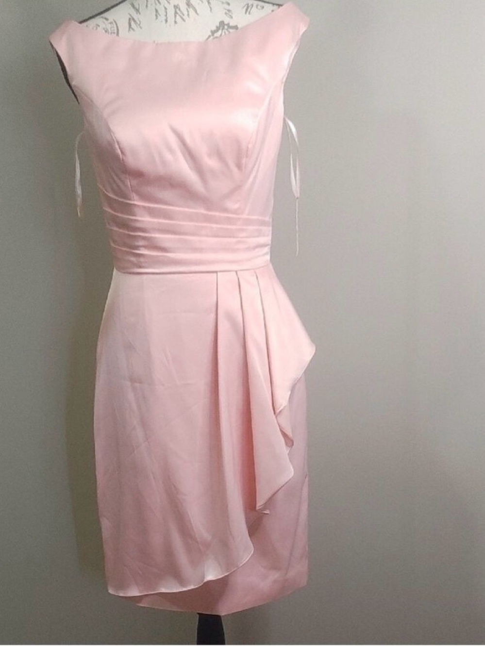 Pink Asymmetrical Ruched Sheath Dress